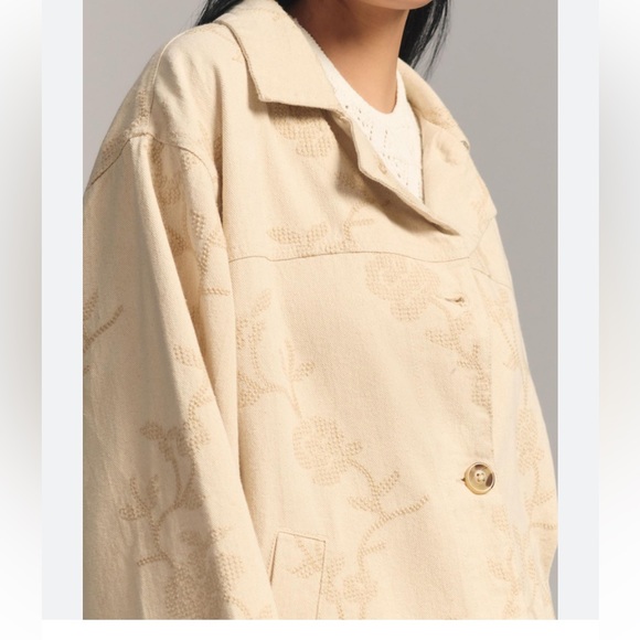 Anthropologie Pilcro Oversized Embroidered Button Down Jacket - Picture 16 of 16
